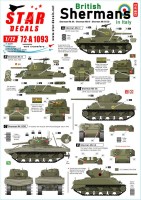 Star Decals 72-A1093 British Shermans in Italy.Sherman Mk.IIA (76mm), Sherman Mk.III, Sherman Mk.III DD 1/72