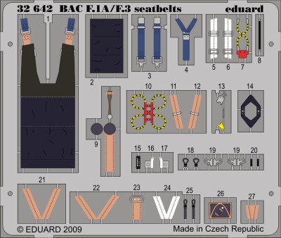 Eduard 32642 BAC Lightning F.1A/F.3 seatbelts TRU
