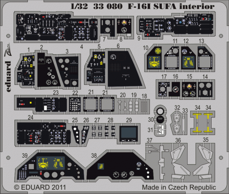 Eduard 33080 F-16I SUFA interior S.A. 1/32