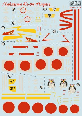 Print Scale C72483 Nakajima Ki-84 Hayate (wet decal) 1/72