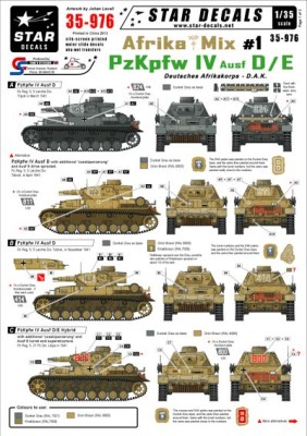 Star Decals STAR35976 Afrika Mix #1. Pz.Kpfw.IV Ausf.D and Ausf.E 1/35