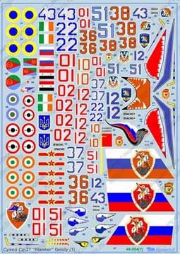 Begemot Decals 48-004 Cухой Су-27 “Flanker family 1” 1/48