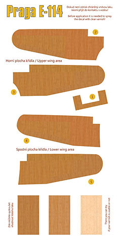 Peewit PW-D74001 1/72 Decals Praga E-114 (wood structure)