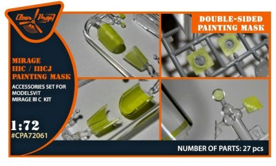 Clear Prop CPA72061 Mirage IIIC/IIICJ Painting Mask (MSVIT) 1/72