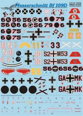 Print Scale 72-032 Messercshmitt 109-D 1/72