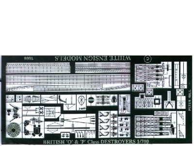 White Ensign Models PE 0721 Royal Navy ‘O’ CLASS DESTROYER for Skywave/Tamiya kit with &quot;P&quot; Class parts 1/700