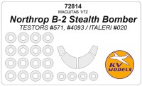KV Models 72814 Northrop B-2 Stealth Bomber (Testors #571, #4093 / ITALERI #020) + маски на диски и колеса Testors / ITALERI US 1/72