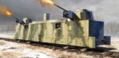Trumpeter 00222 Вагон бронеплощадка ПЛ-37 1/35