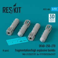Reskit 72404 OFAB-250-270 fragmentation/H-E bombs (4 pcs.) 1/72