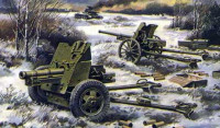 UMmt 605 45mm Antitank gun 19-K (1932) and 76mm Regimental gun OB-25 (1943) 1/72