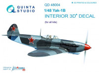 Quinta studio QD48004 Як-1Б (для любых моделей) (перевыпуск QD48004-Pro) 3D декаль интерьера кабины 1/48