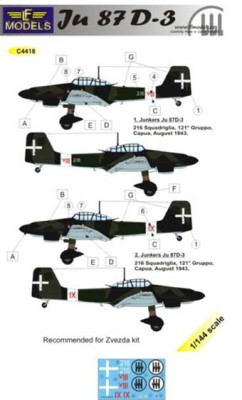 Lf Model C4418 Decals Ju 87D-3 (Italy) 1/144