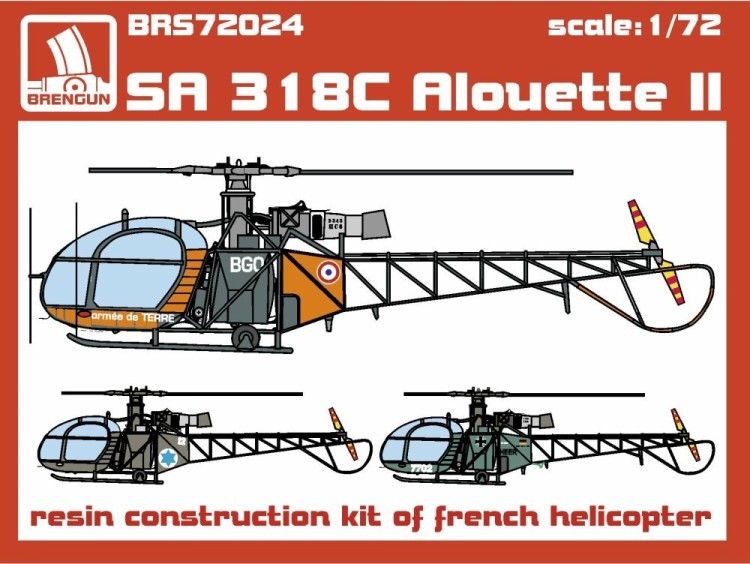 Brengun BRS-72024 SA 318C Alouette II (resin kit) 1/72