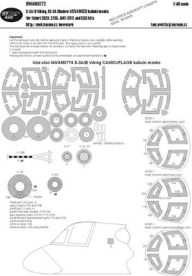 New Ware NWA-M0772 1/48 Mask S-3A/B Viking, ES-3A Shadow ADVANCED