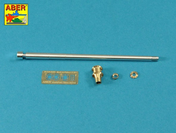 Aber 35L046N German 75mm barrel for KwK40L/48 with early model muzzle brake for Pz.Kpfw.VI Ausf.G late-Ausf.H (designed to be used with Tamiya kits) 1/35