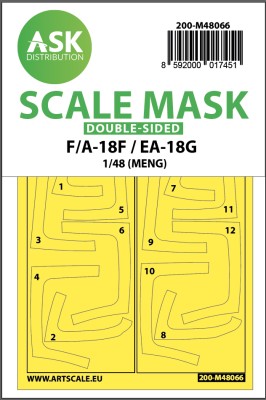 Art Scale 200-M48066 Boeing F/A-18F Super Hornet / EA-18G Growler canopy frame paint masks (inside and outside) 1/48