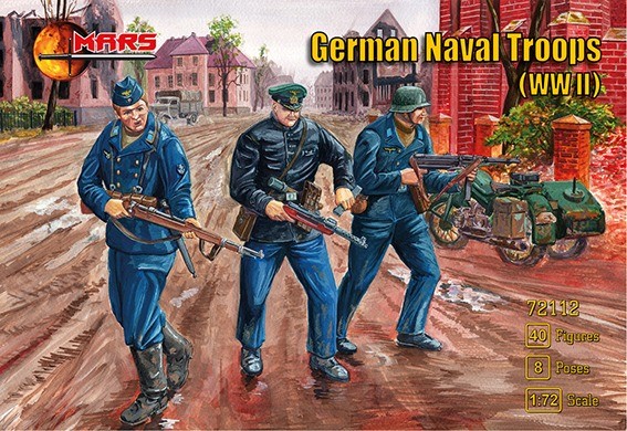 Mars MAR72112 German Naval troops (WWII) 40 figures. 8 poses. 1/72