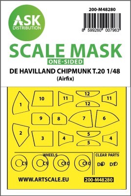 Art Scale 200-M48280 De Havilland Chipmunk T.20 one-sided painting mask 1/48