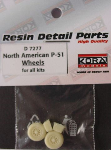 Kora Model D7277 Wheels for North American P-51 1/72