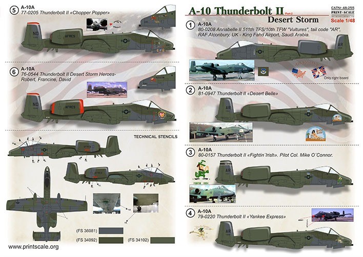 Print Scale 48255 Fairchild A-10A Thunderbolt. Desert Storm. Part 2 1/48