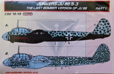 Kora Model CSD7245 Ju 88 S-3 Conv.set&amp;decal - Part I. (HAS,AMT) 1/72