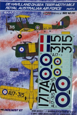Kora Model DEC48131 DH.82A Tiger Moth Mk.II (RAAF) Pt.II декали 1/48
