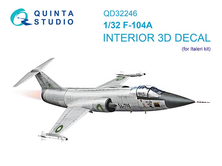 Quinta Studio QD32246 F-104A (Italeri) 3D Декаль интерьера кабины 1/32