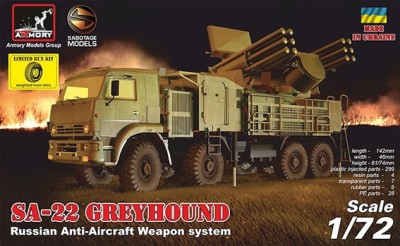 Armory AR72401 ZPRK 96K6 &quot;Pantsir-C1&quot; (SA-22 Greyhound), Soviet AA weapon system, LIMITED EDITION plastic kit with PE &amp; resin parts 1/72