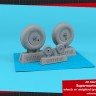 Armory ARAW24402 Supermarine Spitfire Mk.IXc wheels with weighted tyres of smooth pattern & covered hub 1/24