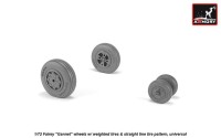 Armory ARAW72412 Fairey Gannet early type wheels with weighted tires of straight Tyre/Tire pattern 1/72