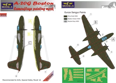 Lf Model M72119 Mask A-20G Boston Camouflage painting 1/72