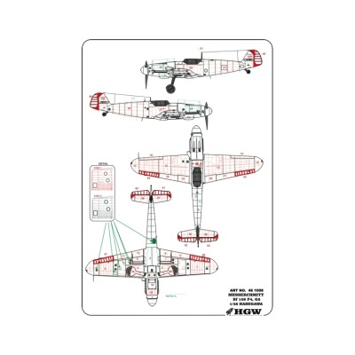 HGW 481008 Bf 109F-4/G-2 (HAS) - RIVETING SET 1/48