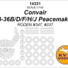 KV Models 14331 Convair B-36B/D/F/H/J Peacemaker (RODEN #347, #337) + маски на диски и колеса US 1/144
