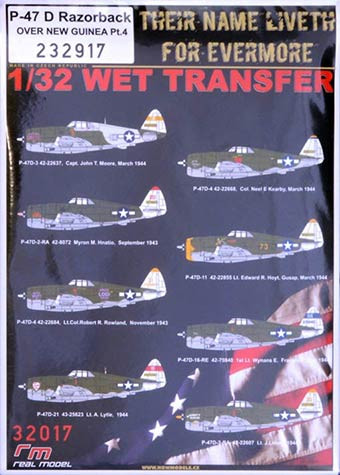 HGW 232917 Decals P-47 D Razorback Over New Guinea Pt.4 1/32