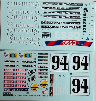 Reji Model 184 Transkit Porsche 934 24h Le Mans 1980 Almeras 1/24
