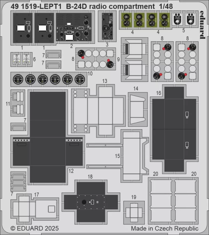 Eduard 491519 SET B-24D radio compartment (HOBBYB) 1/48