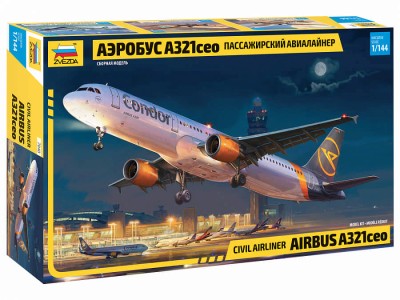 Звезда 7040 Пасс. авиалайнер &quot;Аэробус А-321сeo&quot; 1/144