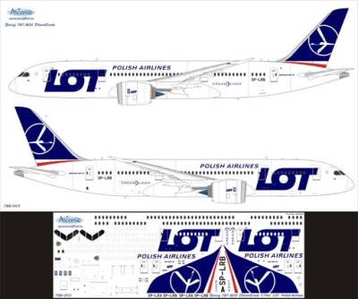 Ascensio 788-003 Boeing 787-8 Dreamliner (LOT - Polih Airlines) 1/144