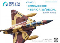 Quinta studio QD32012 Mirage 2000D (для модели Kitty Hawk) 3D декаль интерьера кабины 1/32