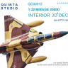 Quinta studio QD32012 Mirage 2000D (для модели Kitty Hawk) 3D декаль интерьера кабины 1/32
