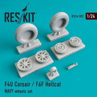 Reskit RS24-0002 F4U Corsair/F6F Hellcat NAVY wheel set (AIRF) 1/24