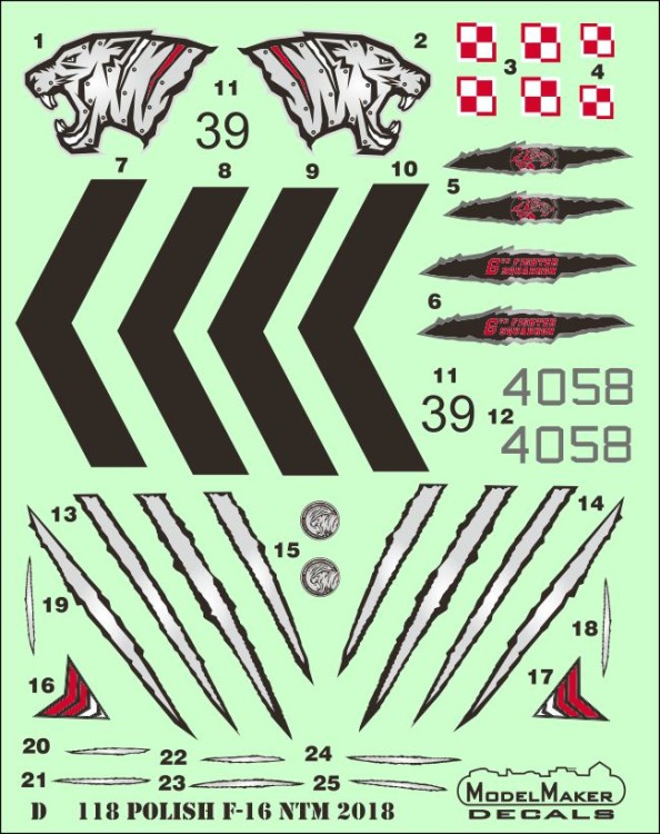 Model Maker Decals D72118 Polish F-16 NATO Tiger Meet 2018 1/72