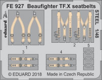 Eduard FE927 Beaufighter TF.X seatbelts STEEL 1/48