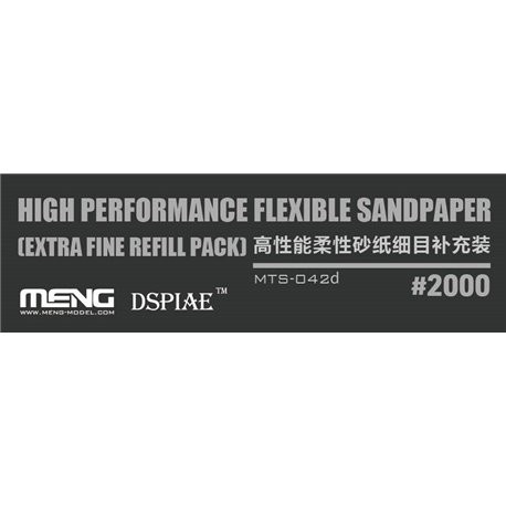 Meng Model MTS-042d High Performance Flexible Sandpaper (Extra Fine Refill Pack/2000#)