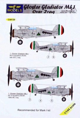 Lf Model C44130 Gloster Gladiator Mk.I over Iraq декали 1/144