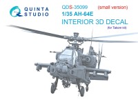 Quinta studio QDS-35099 AH-64E (Takom) (Малая версия) 3D Декаль интерьера кабины 1/35