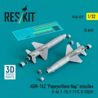 Reskit 32517 AGM-142 'Popeye/Have Nap' missiles (2 pcs.) 1/32
