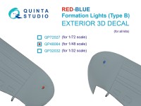 Quinta studio QP48064 Навигационные Огни (Тип B), Красный+Синий 1/48