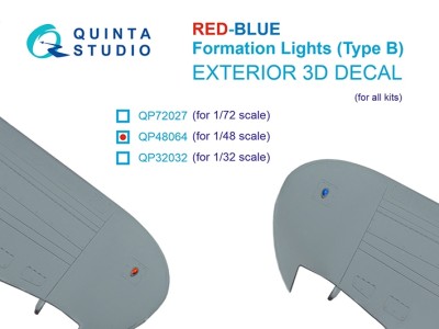 Quinta studio QP48064 Навигационные Огни (Тип B), Красный+Синий 1/48