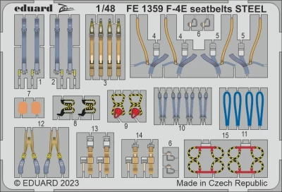 Eduard FE1359 F-4E seatbelts STEEL (MENG) 1/48